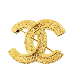Chanel Chain Coco Mark Brooch Gold Plated Women's CHANEL