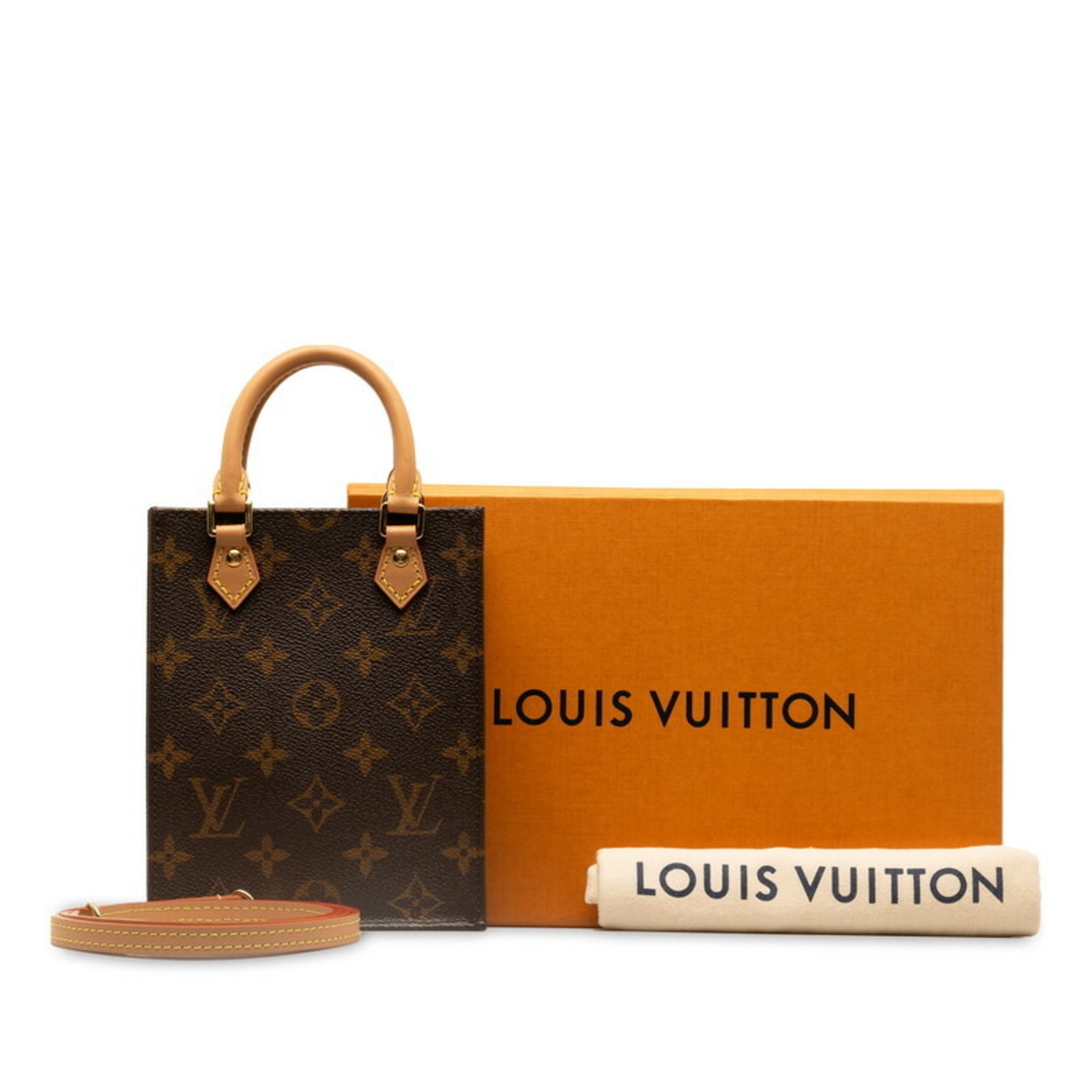 Louis Vuitton Monogram Petite Sac Plat Handbag Shoulder Bag M81295 Brown PVC Leather Women's LOUIS VUITTON