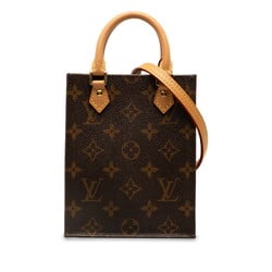 Louis Vuitton Monogram Petite Sac Plat Handbag Shoulder Bag M81295 Brown PVC Leather Women's LOUIS VUITTON