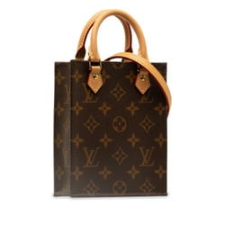 Louis Vuitton Monogram Petite Sac Plat Handbag Shoulder Bag M81295 Brown PVC Leather Women's LOUIS VUITTON