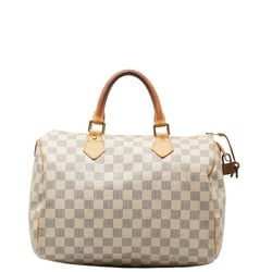 Louis Vuitton Damier Azur Speedy 30 Handbag N41533 White PVC Leather Women's LOUIS VUITTON