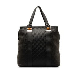 Gucci Guccissima Bamboo Tote Bag Handbag 355773 Black Leather Women's GUCCI