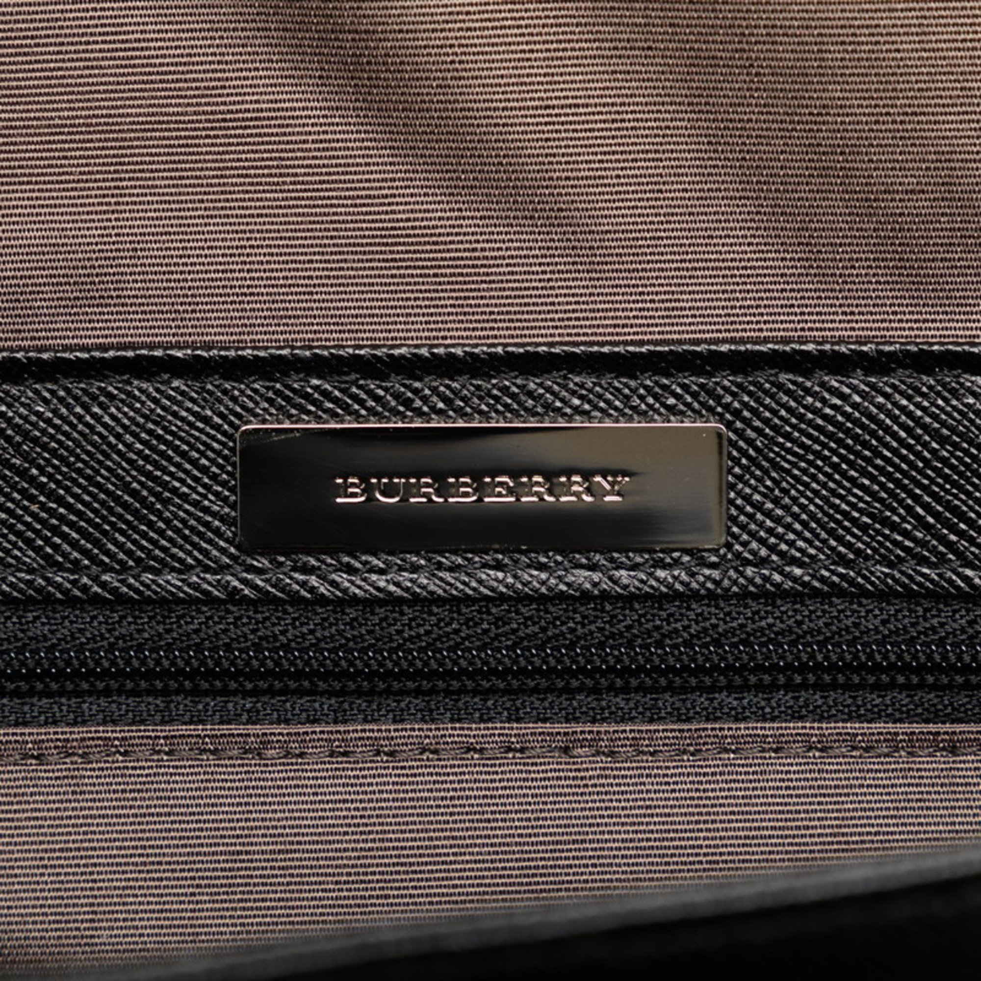 Burberry Nova Check Bag Black Leather Women's BURBERRY