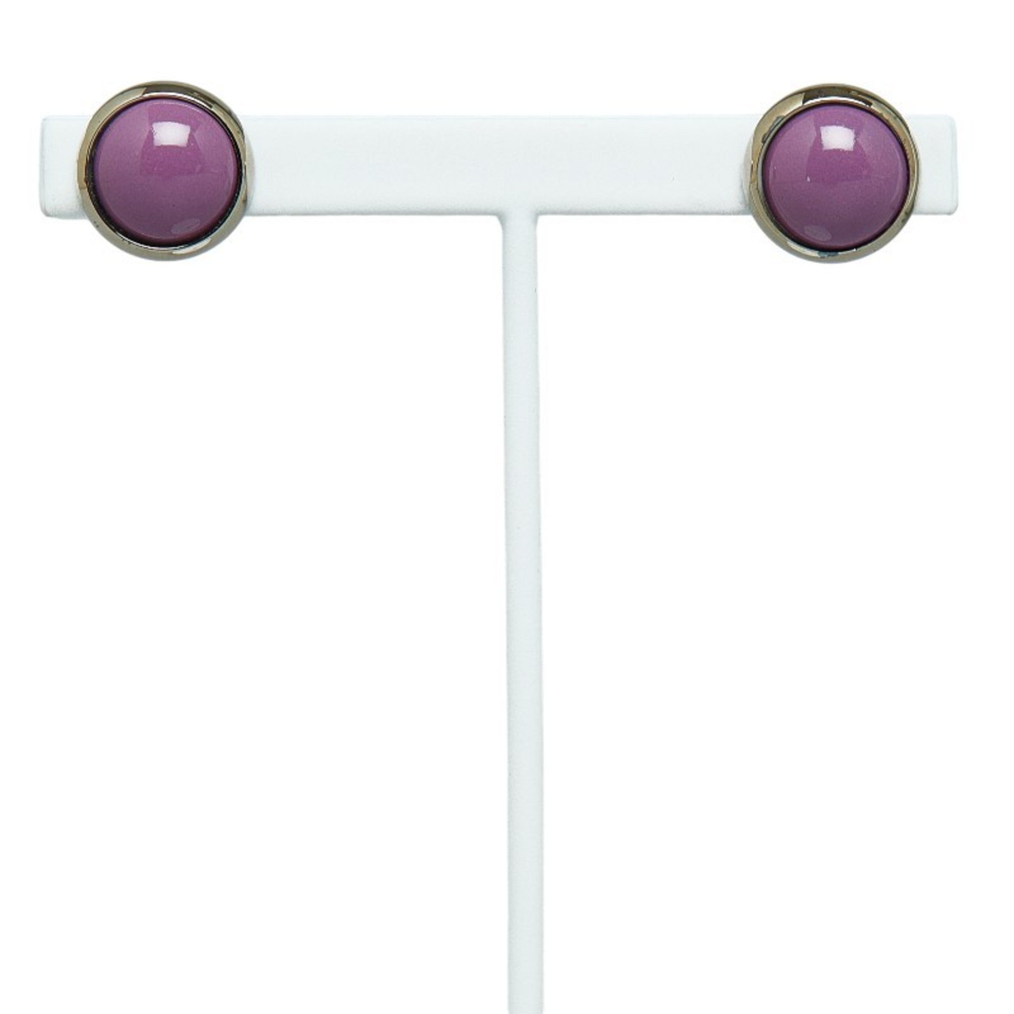 Hermes Eclipse Earrings Silver Purple Metal Women's HERMES