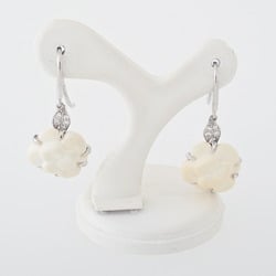 Chanel Camellia Earrings 750 (K18WG) White Agate E-151761