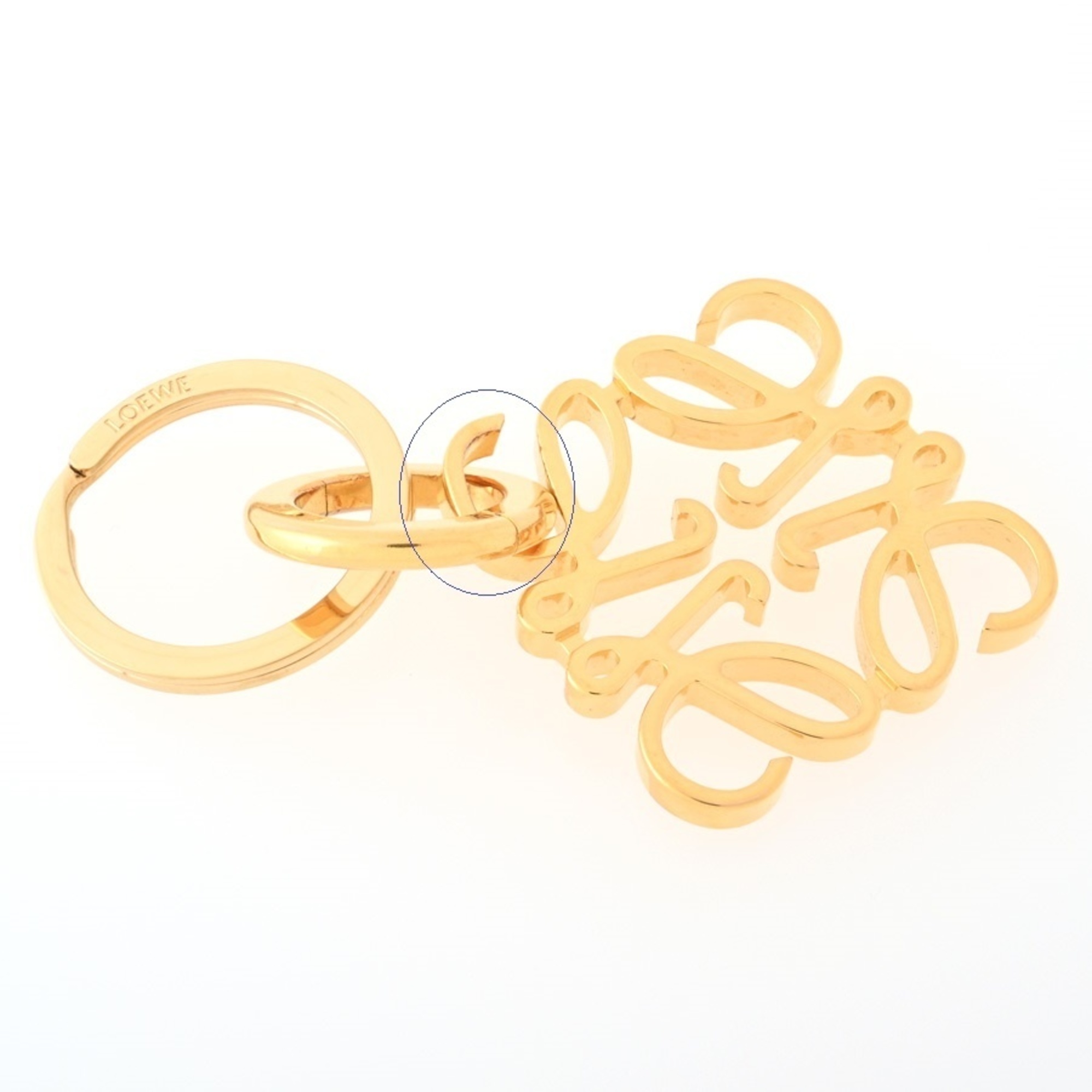 LOEWE Anagram Key Ring Holder 111.25.203 Gold S-155398