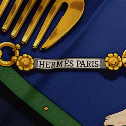 Hermes Carre 90 Memoire d'Hermes Scarf Muffler Navy Blue Multicolor Silk Women's HERMES