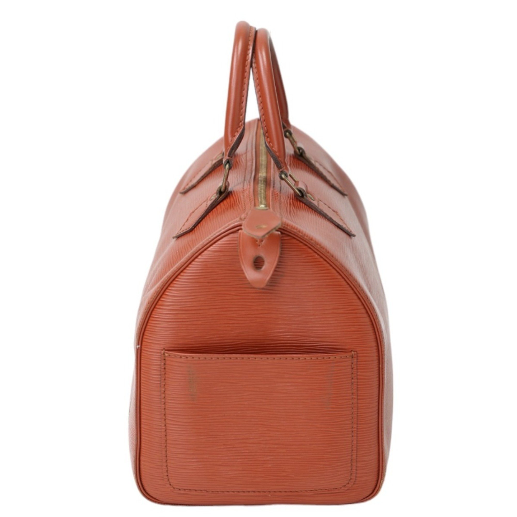 Louis Vuitton LOUIS VUITTON Handbag Boston Epi Speedy 30 Leather M43003 Kenya Brown LV