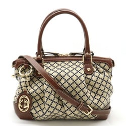 GUCCI Diamante handbag, tote bag, shoulder canvas, leather, beige, brown, 247902
