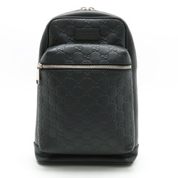 GUCCI Guccissima Crossbody Bag Shoulder Leather Black 523234