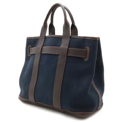 HERMES Petite Centur PM Tote bag Handbag Canvas Leather Navy Dark brown J stamp