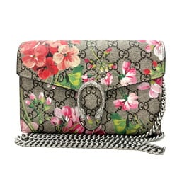 GUCCI Dionysus Chain Shoulder Wallet Blooms Bag Canvas Leather Flower Beige Brown 401231 Women's