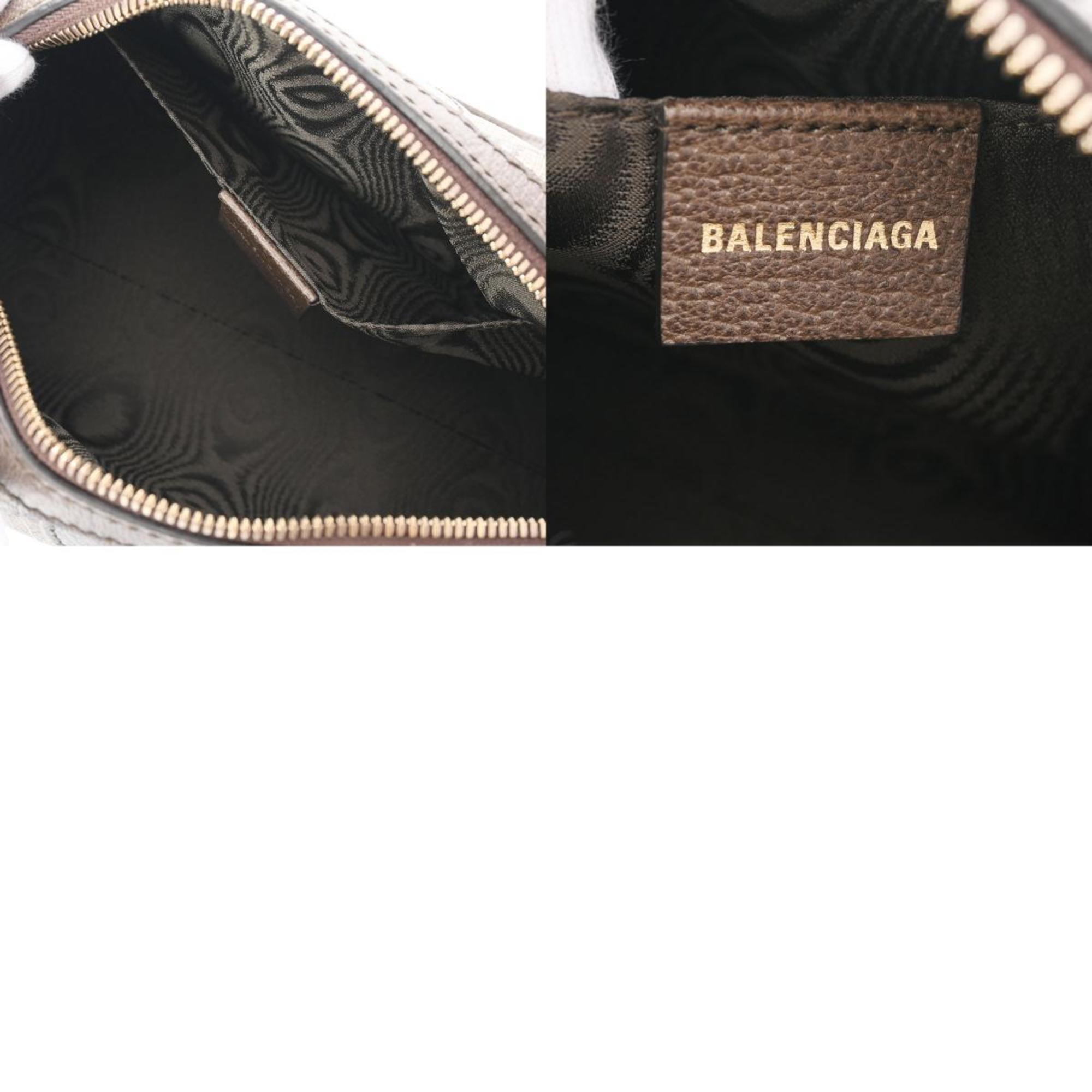 GUCCI Gucci Balenciaga collaboration beige/ebony 680123 women's PVC leather handbag