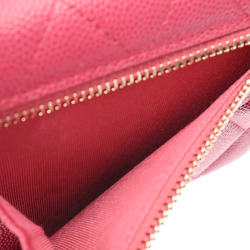 CHANEL Small Flap Wallet Pink AP0231 Women's Caviar Skin Tri-fold