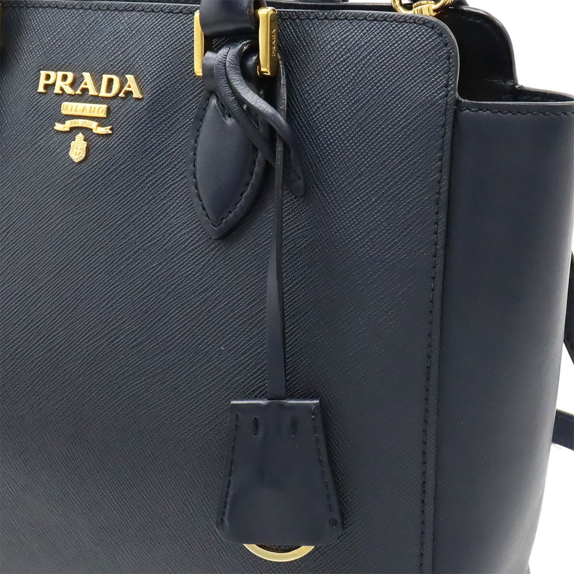 PRADA SAFFIANO handbag shoulder bag Saffiano leather navy 1BA113