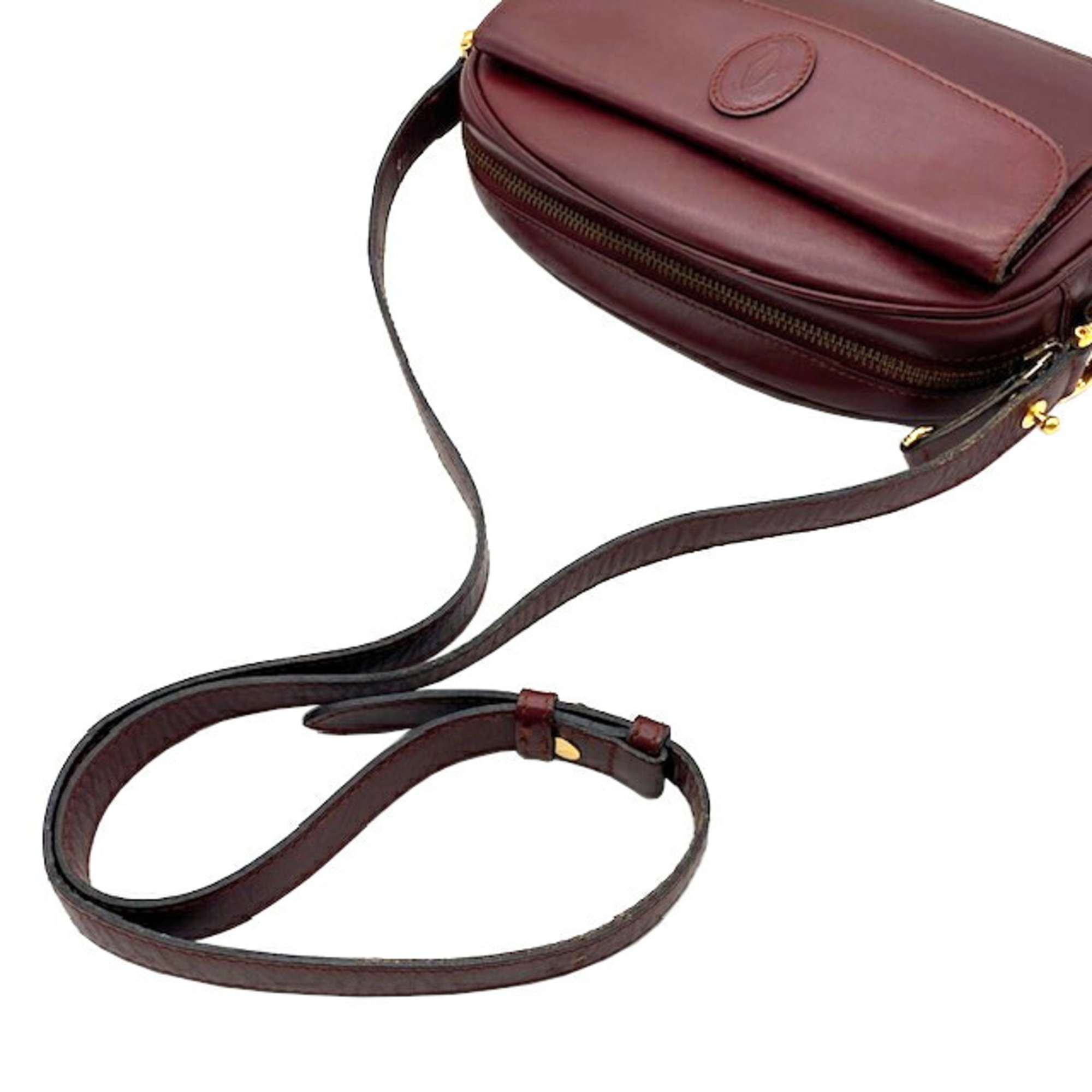 Cartier Must Line Shoulder Bag Leather Bordeaux