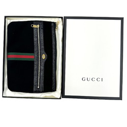 GUCCI Ophidia Clutch Bag Sherry Line 517551 Suede Leather Black Men's Women's