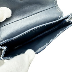 Christian Dior DIOR Saddle Pouch Coin Case Wallet Bag Charm Leather Indigo Blue Navy Women's Men's