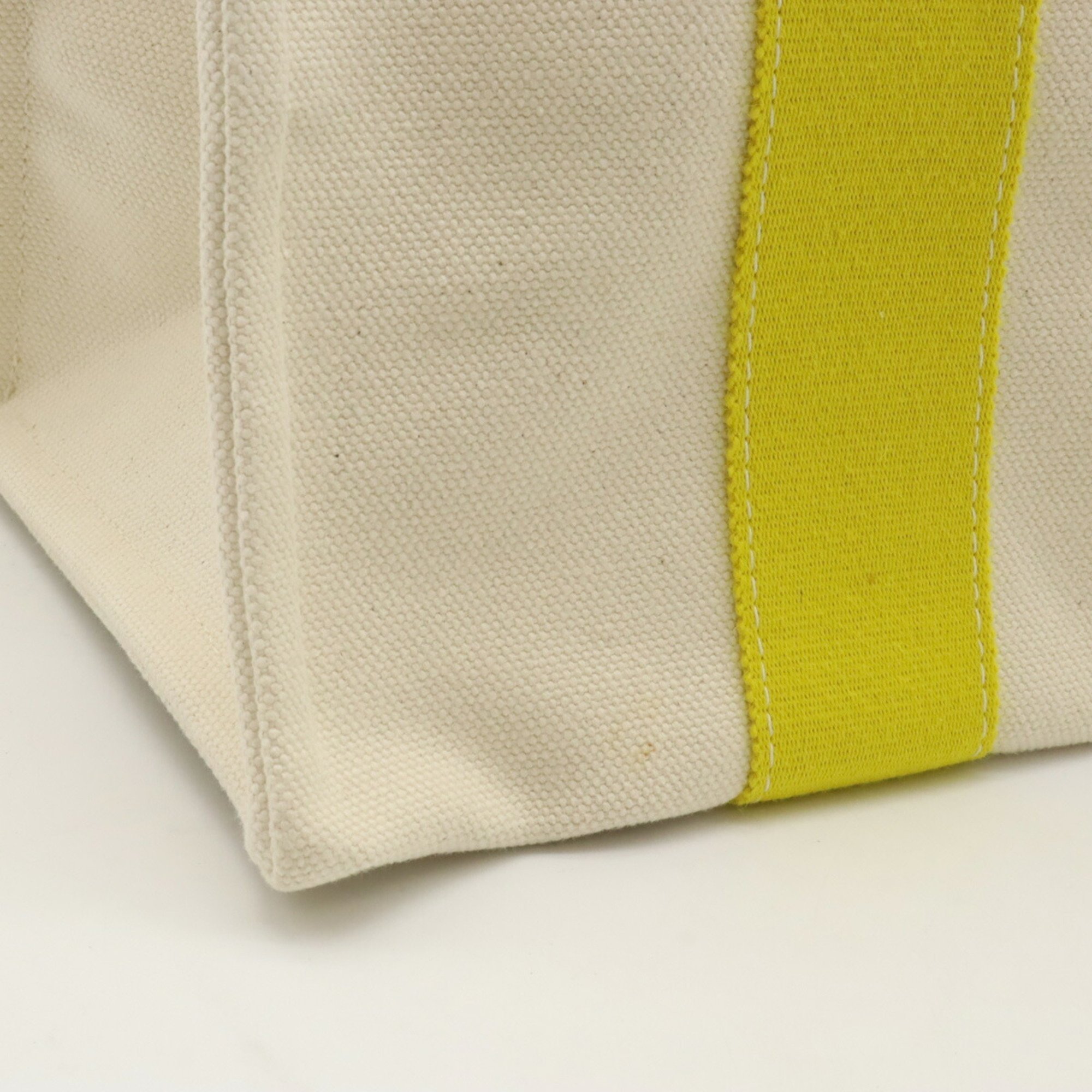 HERMES Bora PM Tote Bag Handbag Canvas Natural Yellow