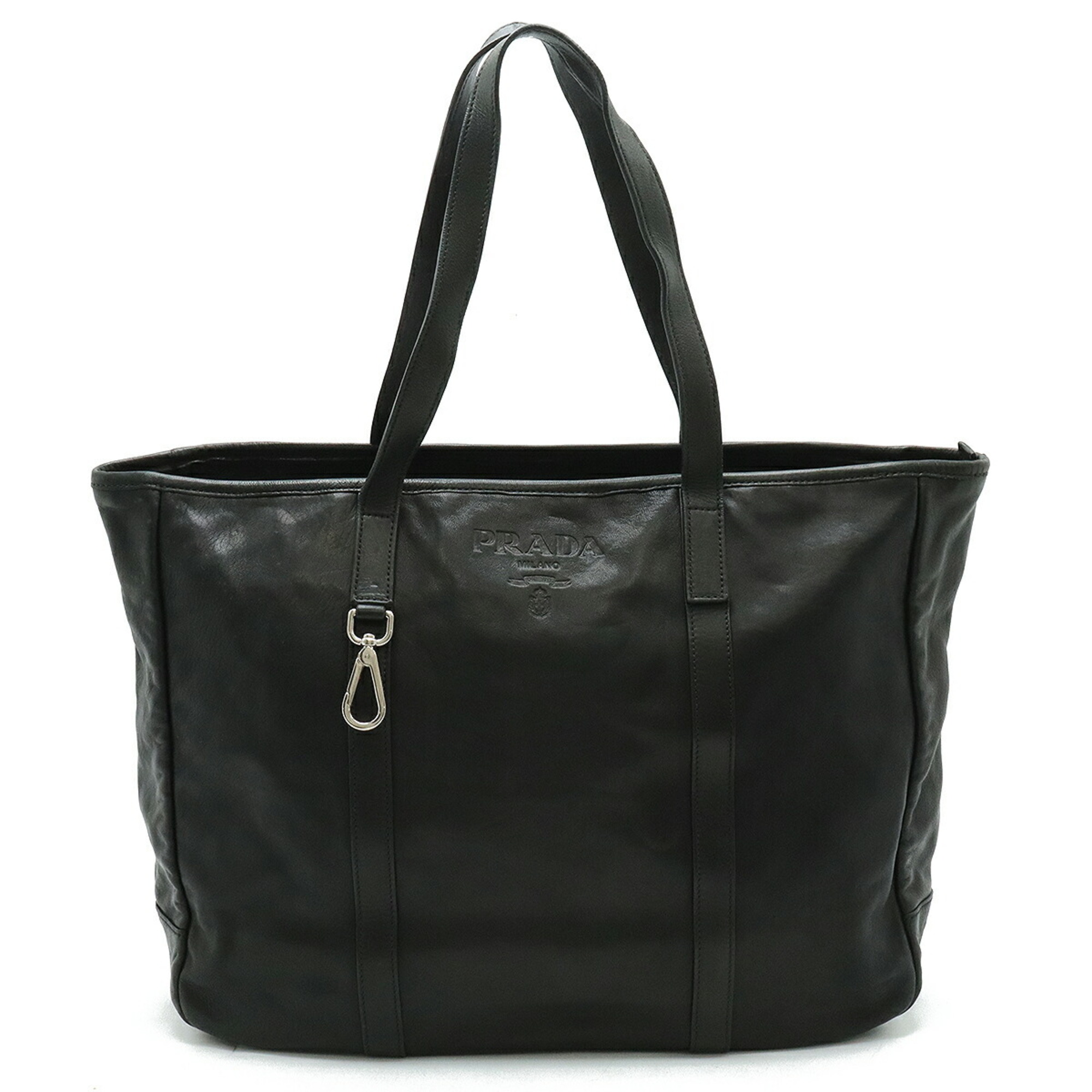 PRADA Prada Tote Bag Large Shoulder Leather NERO Black