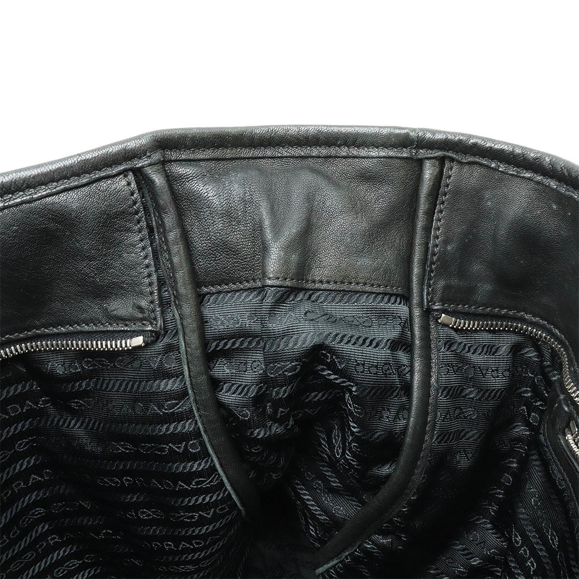 PRADA Prada Tote Bag Large Shoulder Leather NERO Black
