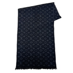 LOUIS VUITTON Louis Vuitton Scarf Monogram Classic M70520 IS1221 Wool Men's Women's Black Noir Current