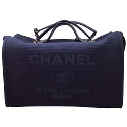 CHANEL Deauville Bowling Bag AS4166 Navy Champagne Gold Handbag Shopping Women's Men's Unisex