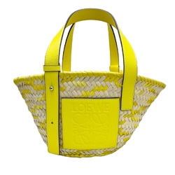 LOEWE Small Basket Bag Straw Leather Yellow Women's