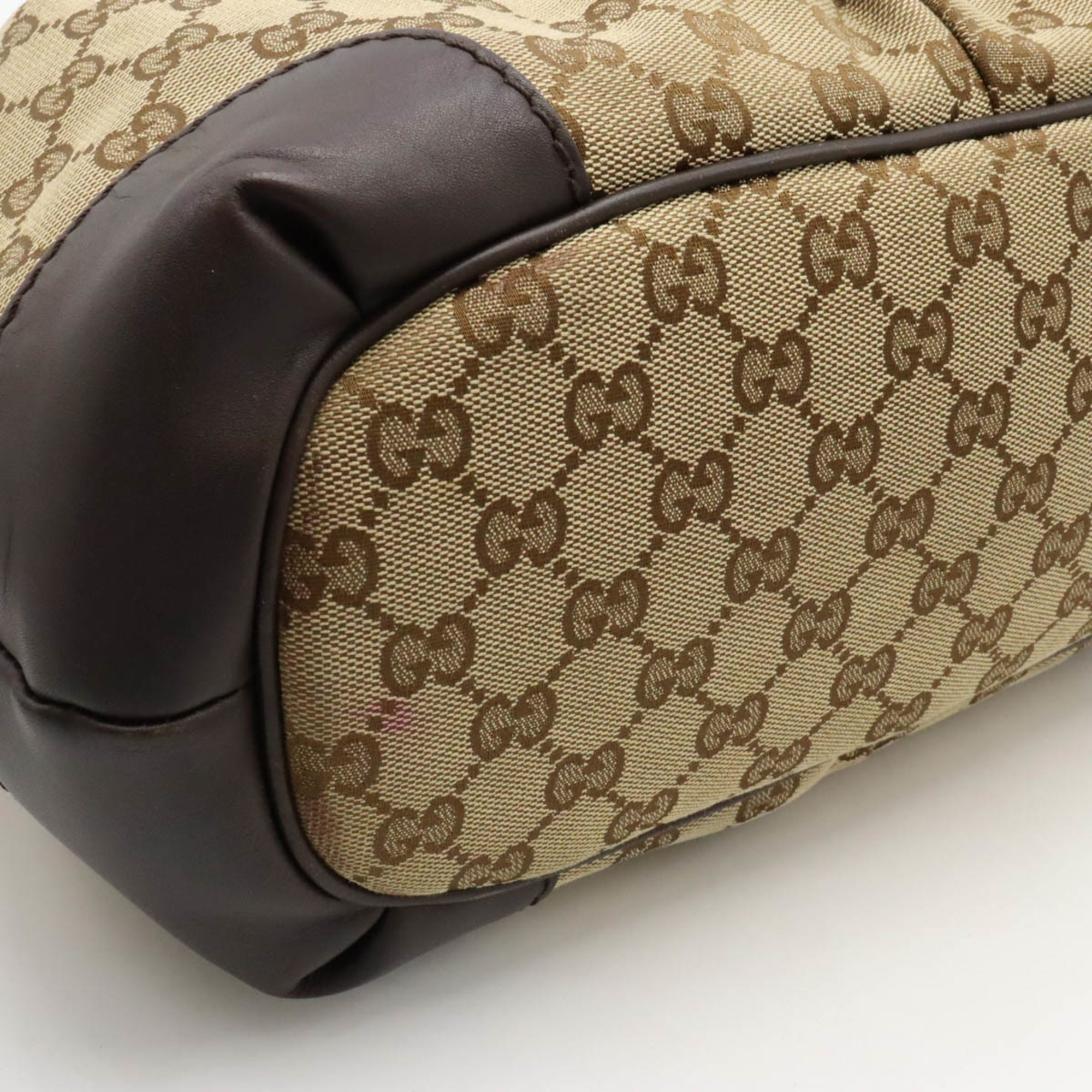 GUCCI Sukey GG Canvas Handbag Tote Bag Shoulder Leather Khaki Beige Dark Brown 247902