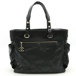 CHANEL Paris Biarritz Tote GM bag Shoulder Coated canvas Leather Black Pouch not included A34210