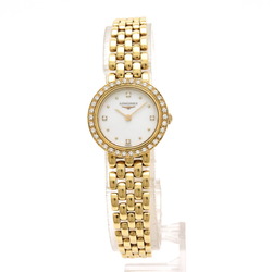 LONGINES Prestige White Dial Diamond Bezel 4PD K18YG Solid Gold Ladies Quartz Watch L6.108.7