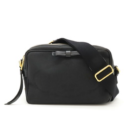 PRADA Jacquard Ribbon Shoulder Bag Canvas Leather NERO Black Purchased at a domestic outlet 1BH089