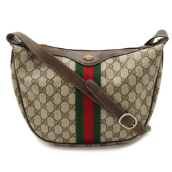 GUCCI Old Gucci GG Plus Sherry Line Shoulder Bag Khaki Beige Brown
