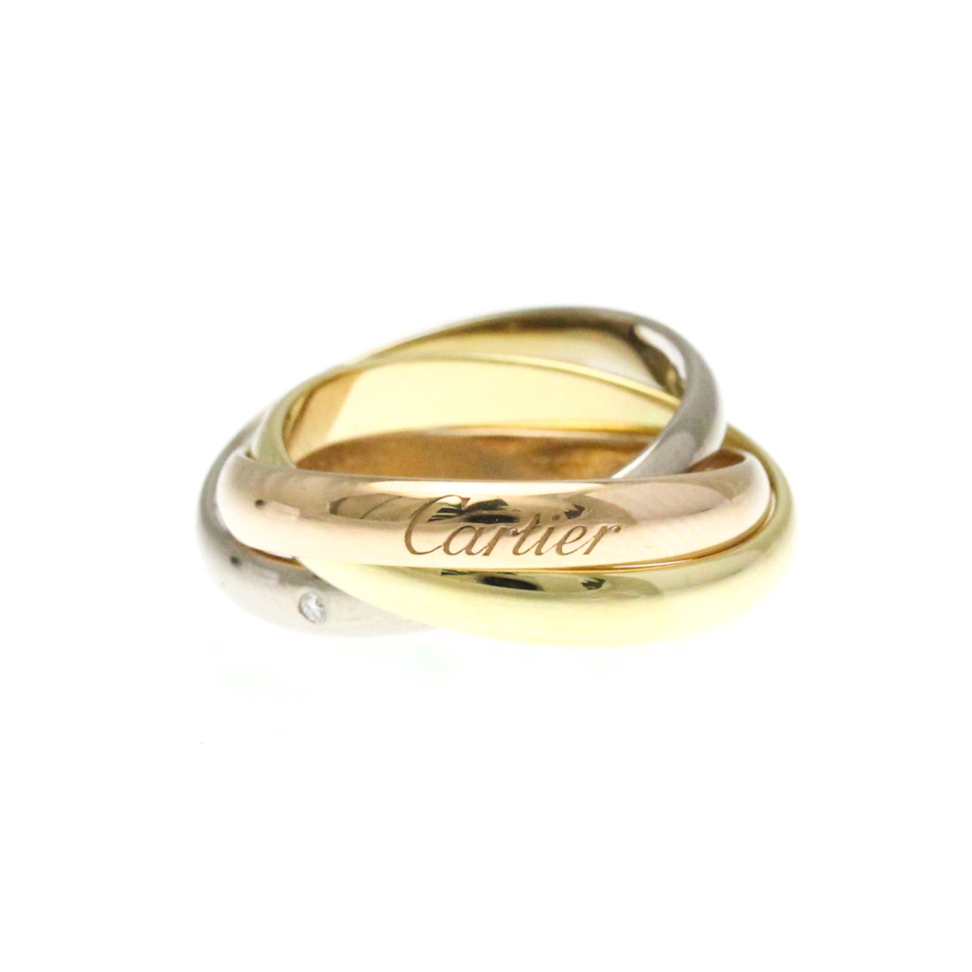 Cartier Trinity De Cartier 5P Diamond Ring Pink Gold (18K),White Gold (18K),Yellow Gold (18K) Fashion Diamond Band Ring Gold