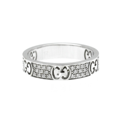 Gucci Icon Stardust Diamond Ring White Gold (18K) Fashion Diamond Band Ring Silver