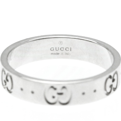 Gucci Icon White Gold (18K) Fashion No Stone Band Ring Silver