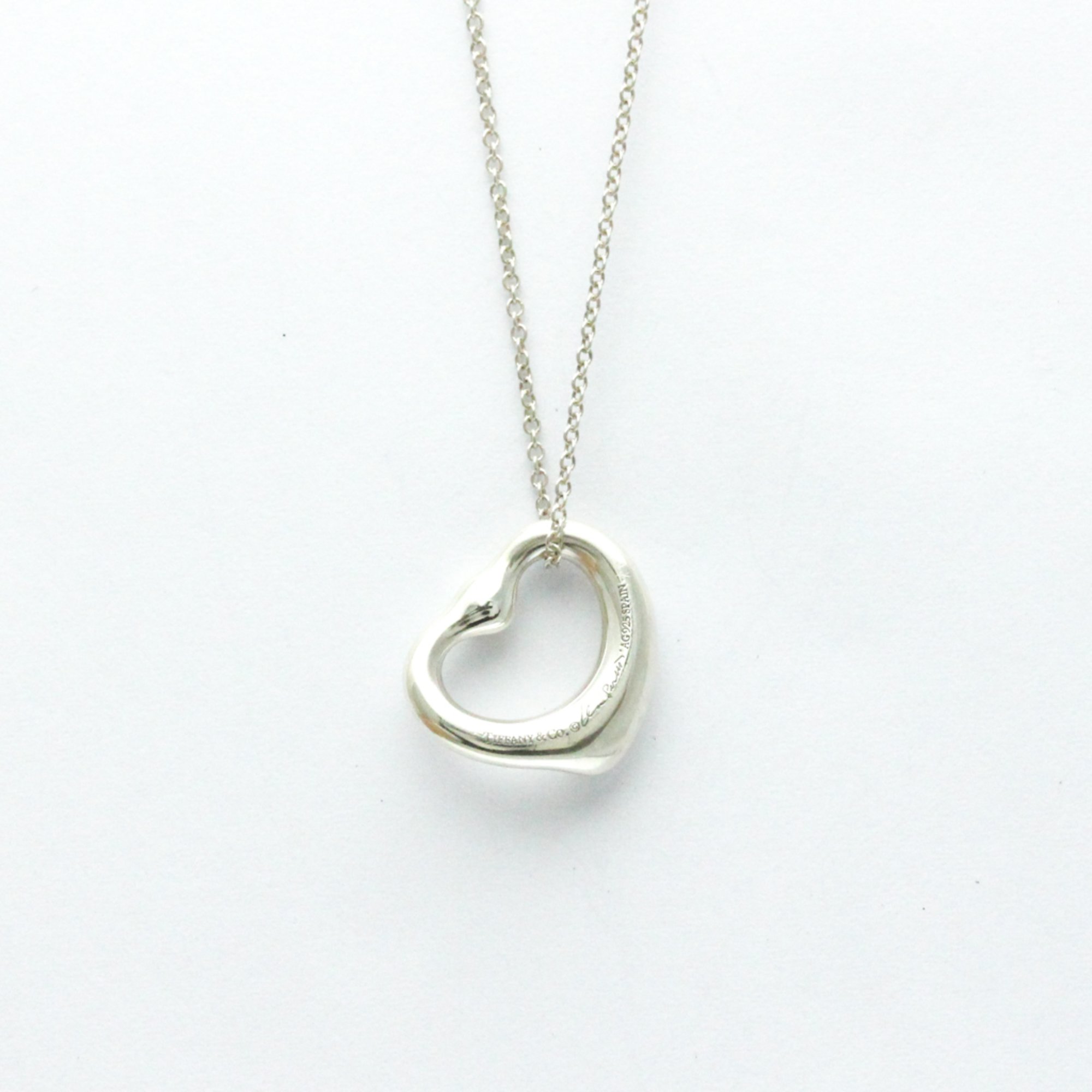 Tiffany Open Heart Silver 925 Sapphire Men,Women Fashion Pendant Necklace (Silver)