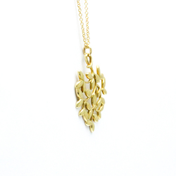 Tiffany Olive Leaf Necklace Yellow Gold (18K) No Stone Men,Women Fashion Pendant Necklace (Gold)