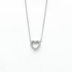 Tiffany Metro Heart Necklace White Gold (18K) Diamond Men,Women Fashion Pendant Necklace (Silver)