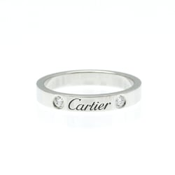 Cartier C De Cartier Wedding Ring Platinum Fashion Diamond Band Ring Silver