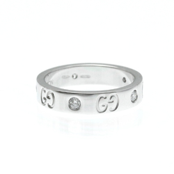 Gucci Icon White Gold (18K) Fashion Diamond Band Ring Silver