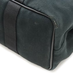 HERMES Valparaiso MM Handbag Tote Bag Toile Chevron Leather Black Pouch Not Available
