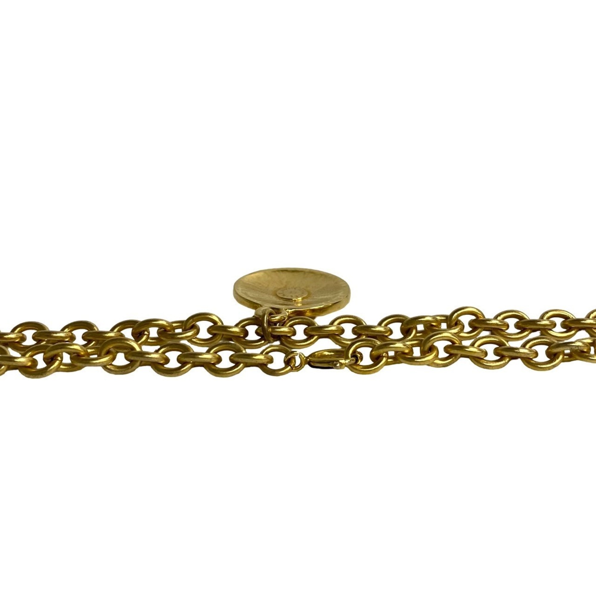 CELINE Triomphe Chain Necklace Pendant Choker Gold 45410