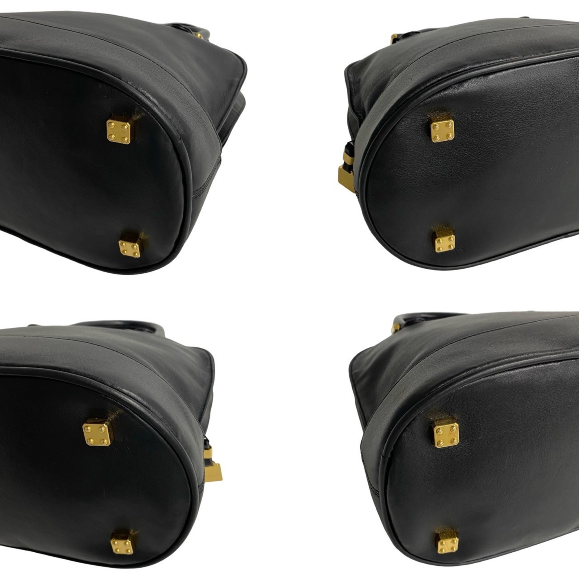 LOEWE Anagram Leather 2way Handbag Boston Bag Shoulder Black 60852
