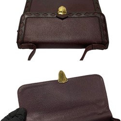 YVES SAINT LAURENT Metal fittings cut-out leather 2way shoulder bag handbag black 99528