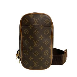 LOUIS VUITTON Louis Vuitton Pochette Ganju Monogram Leather Body Bag Shoulder Brown 90298