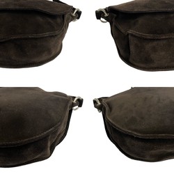 BOTTEGA VENETA Bottega Veneta Suede Leather Semi One Shoulder Bag Handbag Brown 37854