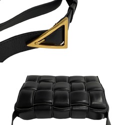 BOTTEGA VENETA Padded Cassette Leather Shoulder Bag Pochette Black 33973