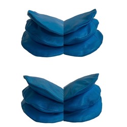 LOEWE Anagram Wood Hardware Nappa Leather Shoulder Bag Pochette Sacoche Blue 70933