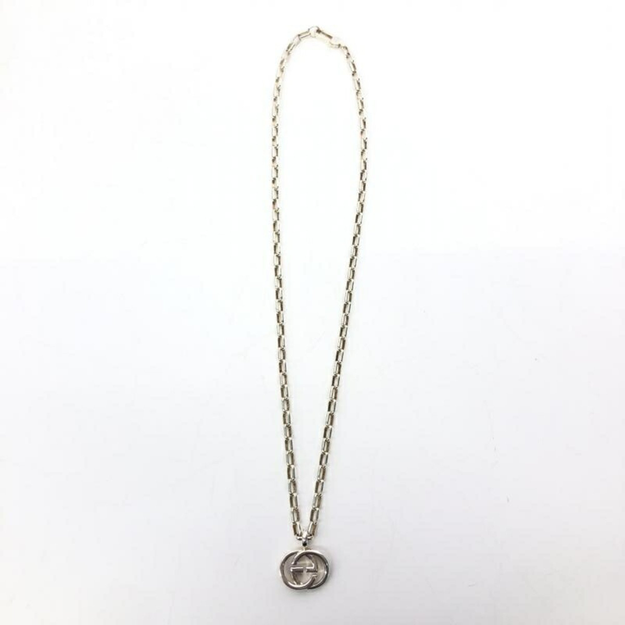 GUCCI Interlocking G Necklace 295710 Silver Gucci